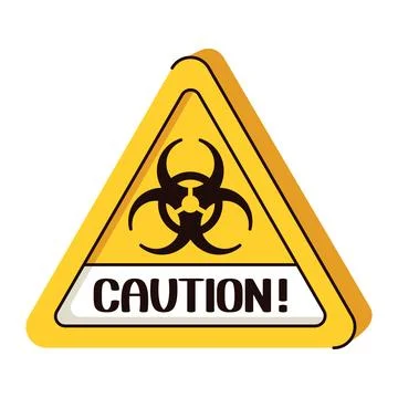Biohazard triangle symbol. Hand draw, vector flat illustration. Stock Illustration