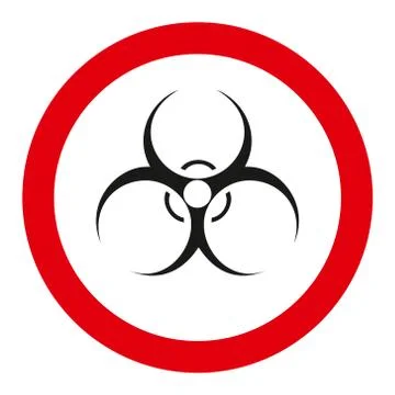 Biohazard vector round sign, on white background Illustrazione stock