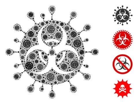 Biohazard Virus Collage of CoronaVirus Elements Stock Illustration