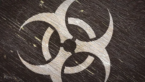 Biohazard Warning  Sign.  4K Stock Footage 119311861