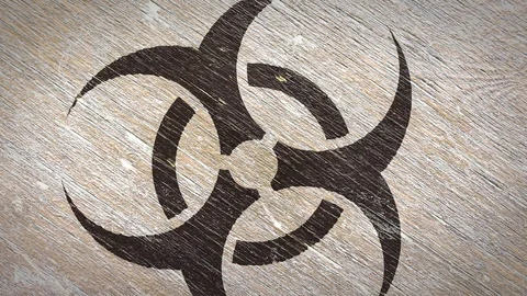 Biohazard Warning  Sign.  4K Stock Footage 119312164