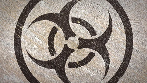 Biohazard Warning  Sign.  4K Stock Footage 119312612