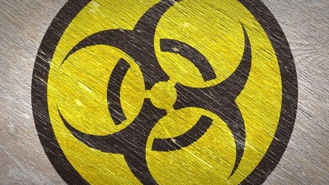 Biohazard Warning  Sign.  4K Stock Footage 119324539