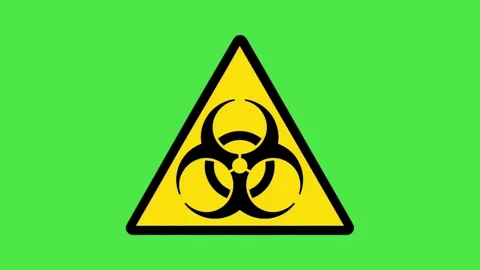 Biohazard Warning Sign Animation on Green Screen Stock-Footage 336810341