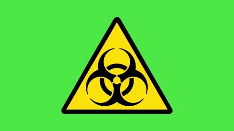 Biohazard Warning Sign Animation on Green Screen 스톡 동영상 336810370
