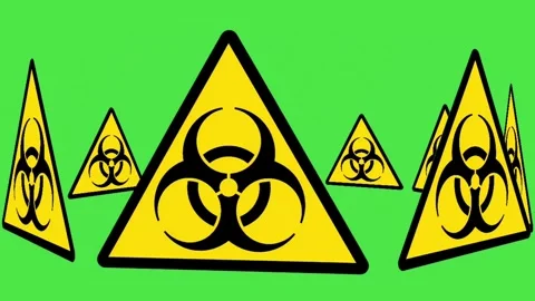 Biohazard Warning Sign Animation on Green Screen 스톡 동영상 336810463
