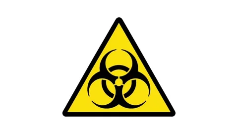 Biohazard Warning Sign Animation on White Background 库存影片 336810356