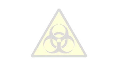 Biohazard Warning Sign Animation on White Background Stock-Footage 336810413
