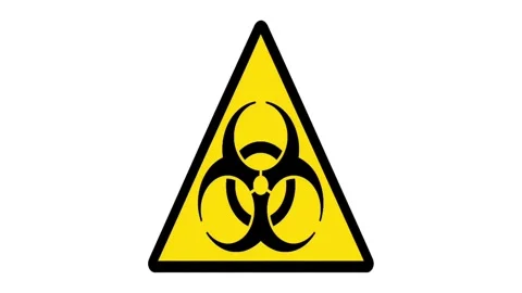 Biohazard Warning Sign Animation on White Background Stock-Footage 336810487