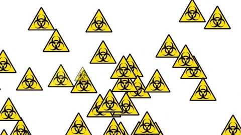 Biohazard Warning Sign Animation on White Background 動画素材 336810534