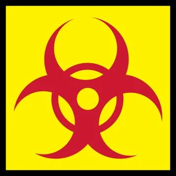 Biohazard warning sign. Harmful virus, bacteria or toxin symbol. Stock Illustration