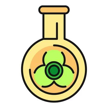 Biohazard warning symbol in laboratory flask icon Stock Illustration