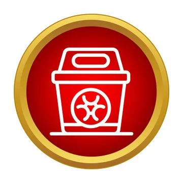 Biohazard waste bin containing harmful biological material Stock Illustration