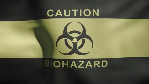 Biohazard waving flag background Stock Footage 128035706