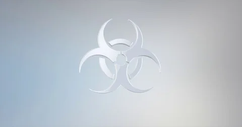 Biohazard White 3d Icon Stock Footage 76362658