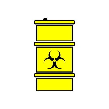 Biohazard Yellow barrel icon, flat style. Stock Illustration
