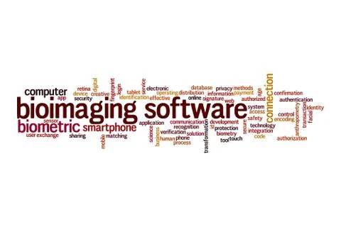 Bioimaging software word cloud concept Illustrazione stock