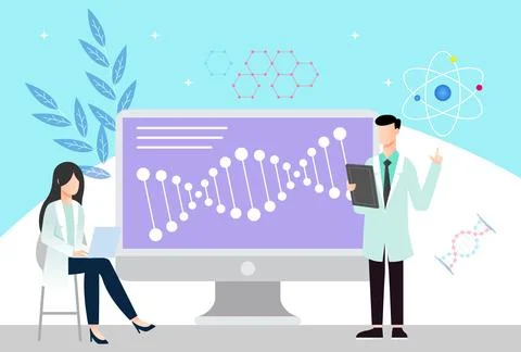 Bioinformatics Concept Illustration 스톡 일러스트