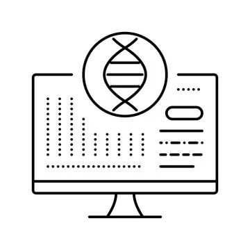 Bioinformatics cryptogenetics line icon vector illustration イラスト素材