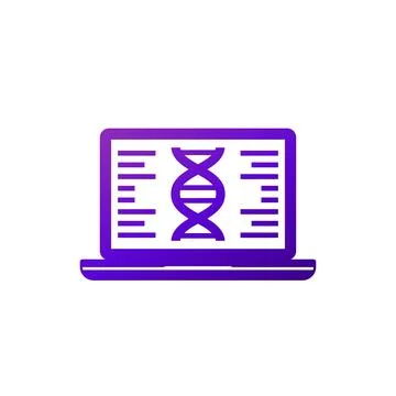 Bioinformatics icon, analysis of biological data Stock Illustration