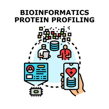Bioinformatics protein profiling analysis using medical data Stock Illustration