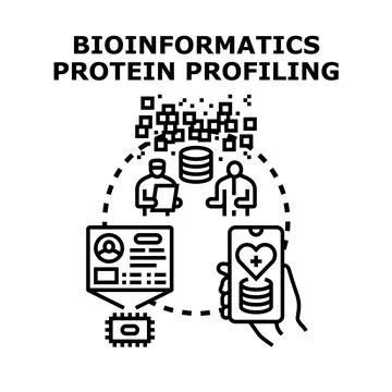 Bioinformatics protein profiling analysis using medical data Stock Illustration