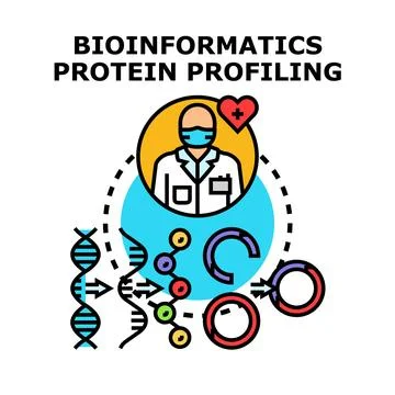 Bioinformatics protein profiling concept in medical research Stock Illustration