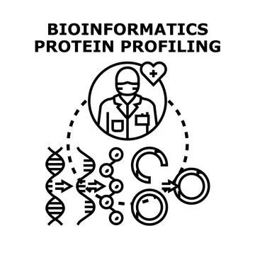 Bioinformatics protein profiling concept in medical research Stock Illustration