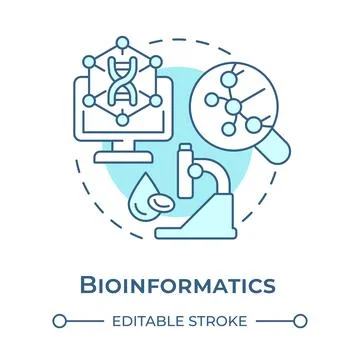 Bioinformatics soft blue concept icon 스톡 일러스트