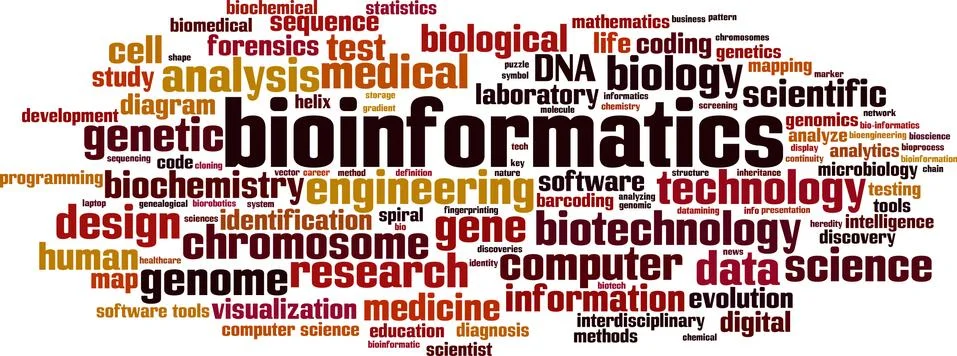 Bioinformatics word cloud 스톡 일러스트