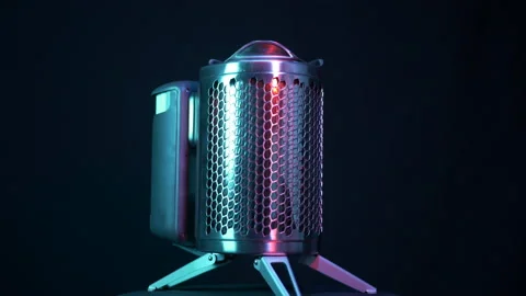 BioLite  CampStove 2 Plus Blue and red light Stock Footage 192328038