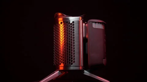 BioLite  CampStove 2 Plus red light Stock Footage 192343515