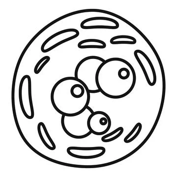 Biological cell dividing nucleus microscopic organism outline Stock Illustration