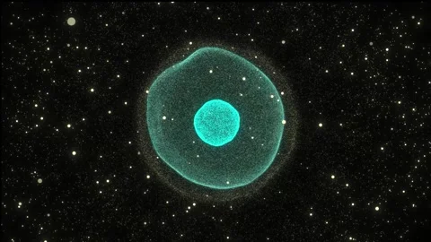 Biological cell with a nucleus inside a green colored organism. Microbiology Stock Footage 253515458