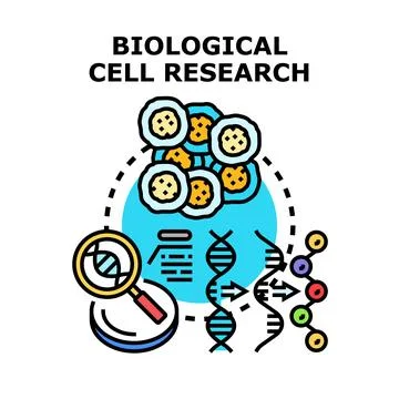 Biological cell research process and genetic engineering concept Stock Illustration
