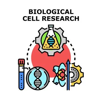 Biological cell research process and scientific development Stock Illustration