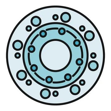 Biological cell structure or virus outline icon Stock Illustration