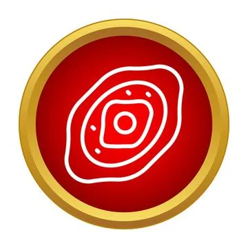 Biological cell structure science icon in red circle Stock Illustration