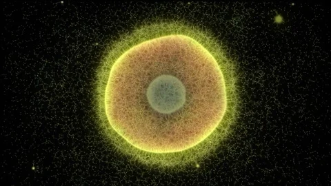 Biological cell under the microscope of particles in motion. Microbiology Stock Footage 254362967