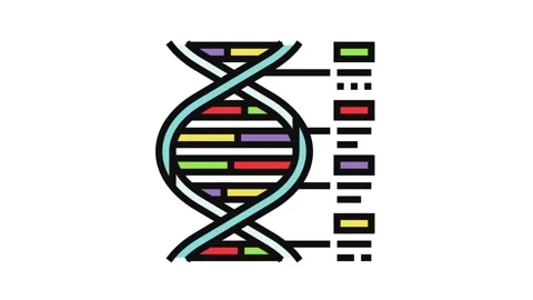 Biological code cryptogenetics color icon animation Stock Footage 326103887