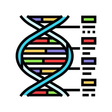 Biological code cryptogenetics color icon vector illustration 스톡 일러스트