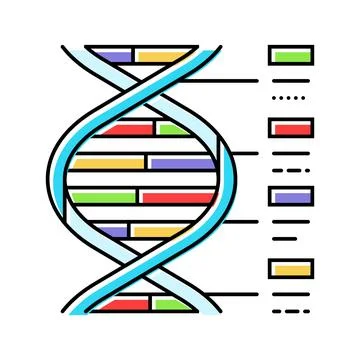 Biological code cryptogenetics color icon vector illustration Stockillustratie