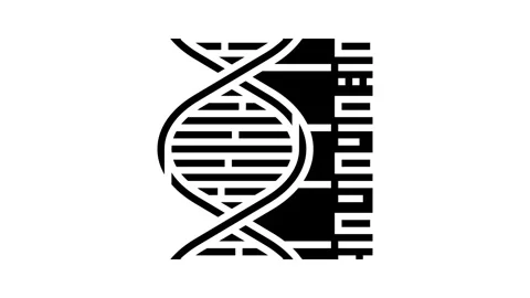 Biological code cryptogenetics glyph icon animation Stock Footage 326150891