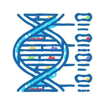 Biological code cryptogenetics icon doodle illustration イラスト素材