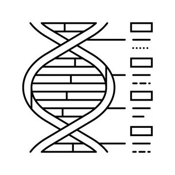 Biological code cryptogenetics line icon vector illustration イラスト素材