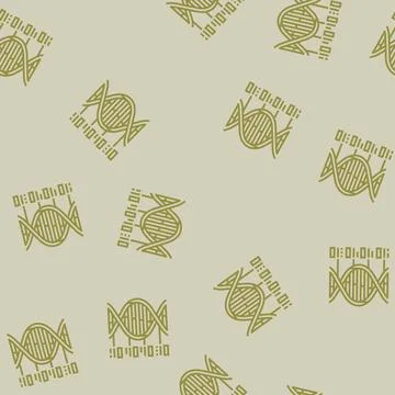 Biological code cryptogenetics line seamless pattern Stock Illustration