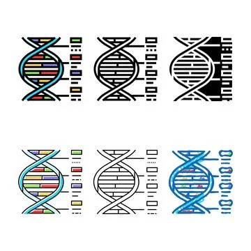 Biological code cryptogenetics stylized color icon vector Stockillustratie