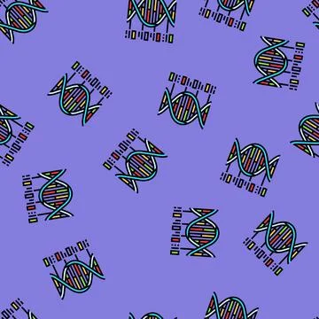 Biological code cryptogenetics vector seamless pattern Stock Illustration