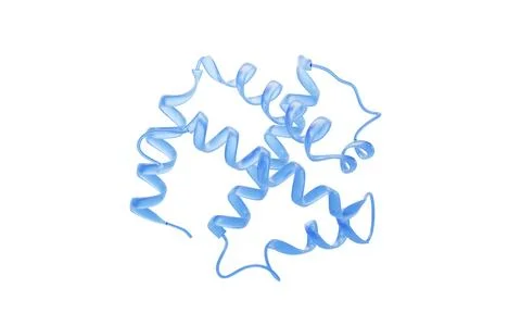 Biological curve protein structure, 3d rendering. 库存插图