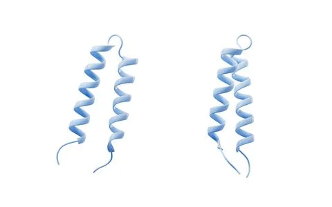 Biological curve protein structure, 3d rendering. Stock-Illustration
